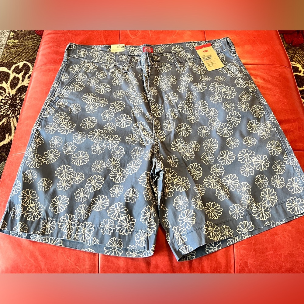 LEVI'S* XX CHINO RELAXED SHORTS Floral Patterned Blue Men's Shorts size 38